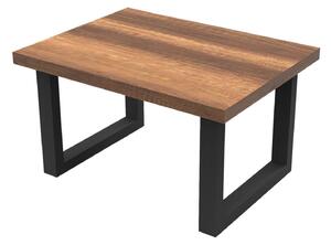 Masuta cafea MN02-BA, nuc/negru, PAL/metal, 80x60x43 cm
