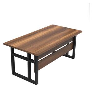 Masa birou MN01-BA, nuc inchis/negru, PAL melaminat/metal, 180x90x73 c