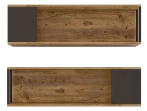Set 2 rafturi VG18 - A, nuc/gri, PAL melaminat, 100x22x30 cm