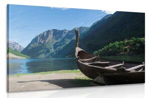 Tablou nava de lemn vikingă