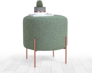 Taburet COPPER 41, otel/stofa clasica verde/curpru, 40x40x42 cm