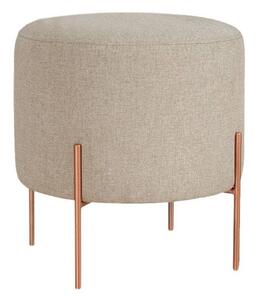 Taburet COPPER 48, bej/cupru, material textil/otel, 40x40x42 cm