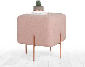 Taburet COPPER 56, stofa clasica roz, 40x40x42 cm