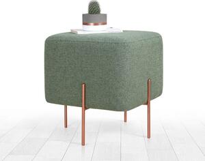 Taburet COPPER 52, stofa clasica verde, 40x40x42 cm