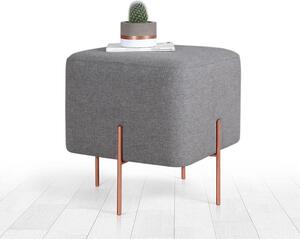 Taburet COPPER 63, stofa clasica gri, 40x40x42 cm
