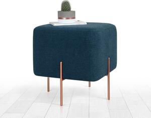 Taburet COPPER 62, stofa clasica albastru inchis, 40x40x42 cm