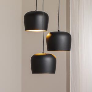 Lampă suspendată Berceste N-1413, negru, metal 3 becuri rotundă
