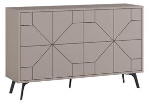 Comoda DUNE, gri/negru, PAL melaminat, 123x35x77 cm