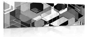 Tablou geometrie abstractă în design alb-negru