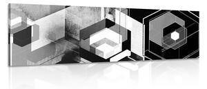 Tablou geometrie futuristă în design alb-negru