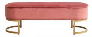 Banchetă de design, roz, țesătură de catifea/creion auriu, MIRILA