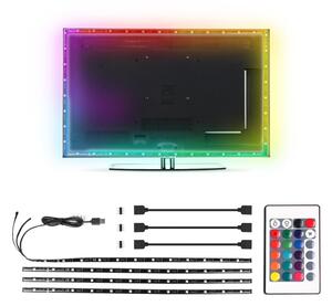 SET 4x bandă LED RGB dimabilă 0,5m LED/2,5W/5V IP65 Aigostar + telecomandă