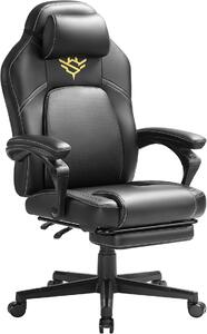 Scaun de gaming Songmics Negru 66.5x71x(119-128.5)cm