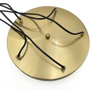 Lustră suspendată pe cablu CRISTAL, 5xE14/15W/230V, alamă/bej fumuriu