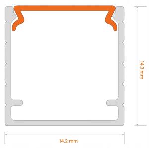 Profil încastrat pentru bandă LED, 1 m, alb