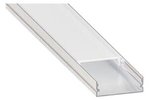 Profil încastrat pentru bandă LED, 1 m, argintiu/alb