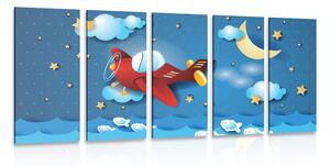 Tablou 5-piese zborul cu aeronavă