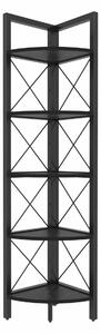Etajera REMO, negru cu efect de marmura, PAL melaminat, 31x33x160 cm