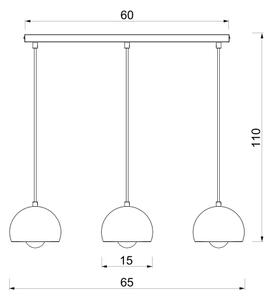Lustră suspendată pe cablu SOOL, 3 x E27, 15 W, 230 V, bordo