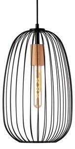 Lustră suspendată pe cablu OVELLA, 1xE27/15W/230V, diametru 25 cm, negru/pin