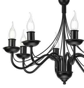 Candelabru cu lanț ANTON 8xE14/60W/230V negru