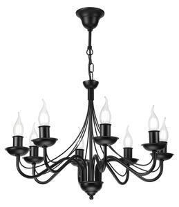 Candelabru cu lanț ANTON 8xE14/60W/230V negru