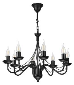 Candelabru pe lanț ANTON 8xE14/60W/230V, negru