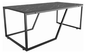 Masuta cafea Wendy, negru cu efect de marmura, PAL melaminat, 120x60x4