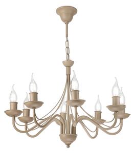 Lustră suspendată pe lanț ANTON, 8 x E14, 60 W, 230 V, bej