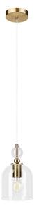 Pendul pe cablu VELARE 1xE27/15W/230V auriu/transparent