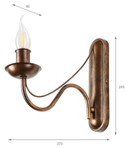 Aplica de perete ANTON, 1xE14/60W/230V, bronz