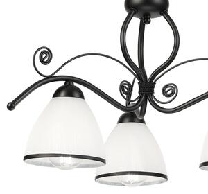 Lustră suspendată pe lanț RETRO, 3xE27/60W/230V, negru/alb