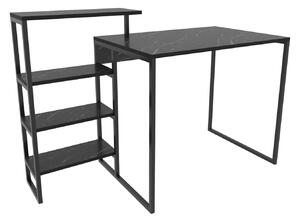 Birou RINO, negru cu efect de marmura, negru, PAL melaminat/metal, 133