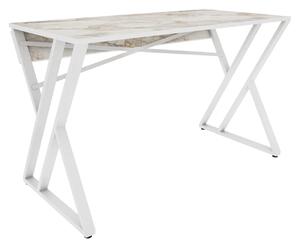 Masa birou GYZA, alb cu efect de marmura, alb, PAL melaminat, 120x60x7