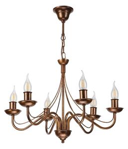 Candelabru suspendat pe lanț ANTON 6xE14/60W/230V bronzat