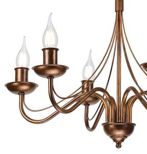 Candelabru suspendat ANTON pe lanț, 6xE14/60W/230V, bronz