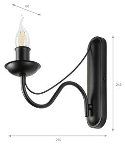 Aplica de perete ANTON 1xE14/60W/230V negru