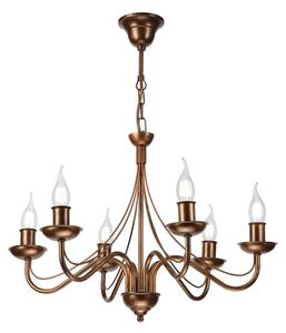 Candelabru suspendat ANTON pe lanț, 6xE14/60W/230V, bronz