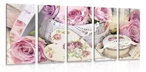 Tablou 5-piese stilul vintage romantic