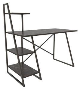Birou ADMIRA, negru cu efect de marmura, PAL melaminat/metal, 120x60x1