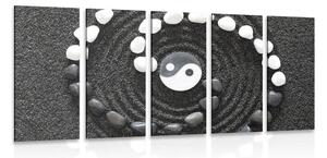 Tablou 5-piese Yin și Yang armonic