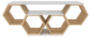 Comoda TV BAL, stejar/alb, PAL melaminat, 140x30x56 cm