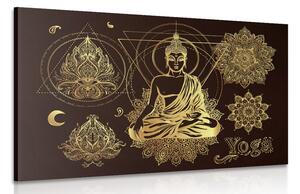 Tablou Buddha de aur meditează