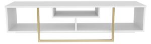 Comoda TV ASAL 150, alb/auriu, PAL melaminat, 150x35x40 cm