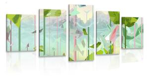 Tablou 5-piese paradisul abstract