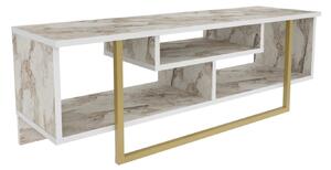 Comoda TV ASAL 120, bej/alb, PAL melaminat, 120x35x40 cm