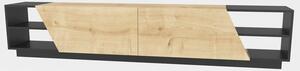 Comoda TV RHODES, gri antracit/stejar, PAL melaminat, 240x37x47 cm