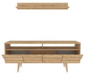 Mobilier living OLA, stejar, PAL melaminat, 2 piese