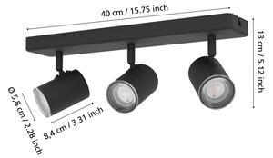 Eglo 901966 - Spot pentru baie CONSUMA 3x GU10/5W/230V IP44 negru