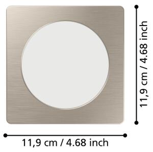 Eglo 901408 - Corp de iluminat LED încastrat FUEVA, 6,3 W, 230 V, 11,9 x 11,9 cm, crom